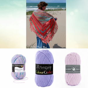 Haakpakket Melody Rose Shawl Lila mix