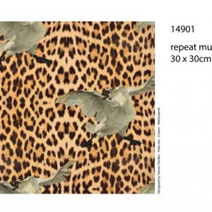 Stenzo tricot tijgerprint met zwanen per 50cm